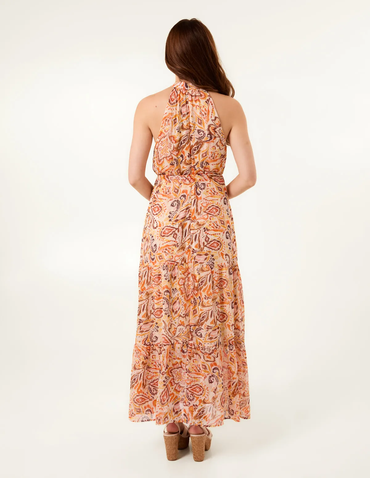 Halter Neck Belted Waist Maxi Dress sold by Blue Vanilla product image thumbnail 4