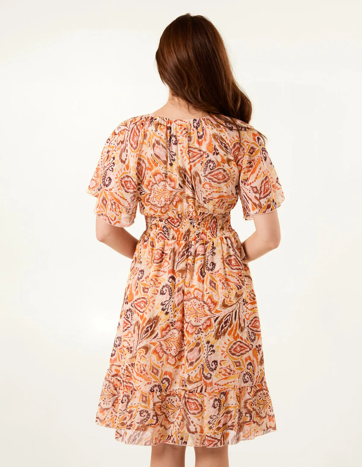 V Neck Shirred Waist Mini Dress sold by Blue Vanilla product image thumbnail 4