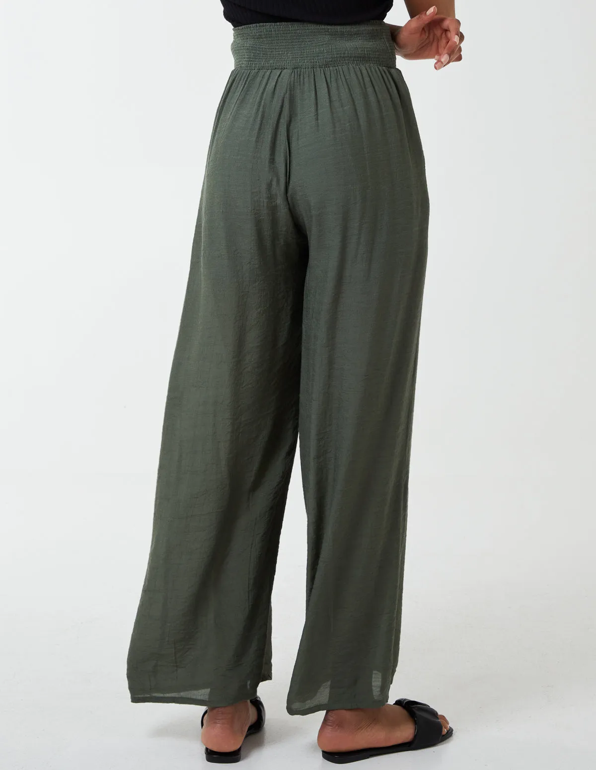 Shirring Waist Wide Leg Trousers sold by Blue Vanilla product image thumbnail 5