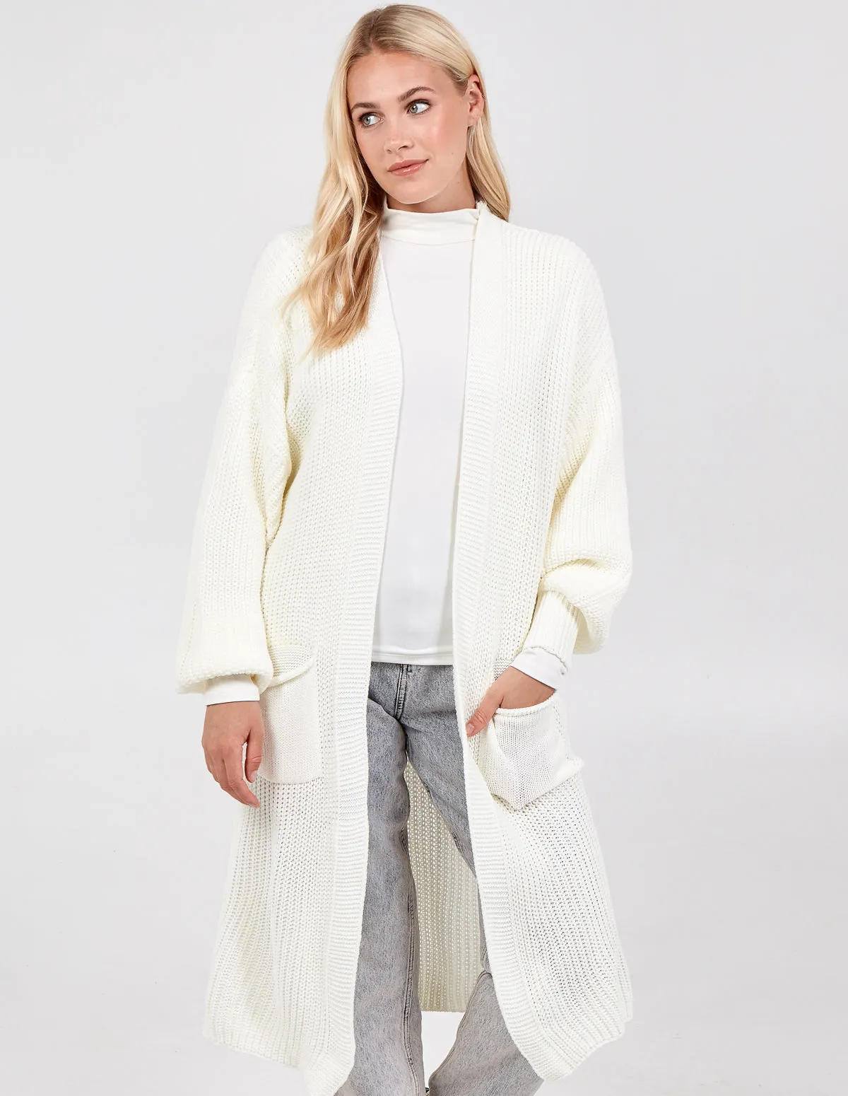 Longline Double Pocket Knitted Cardigan sold by Blue Vanilla product image thumbnail 2