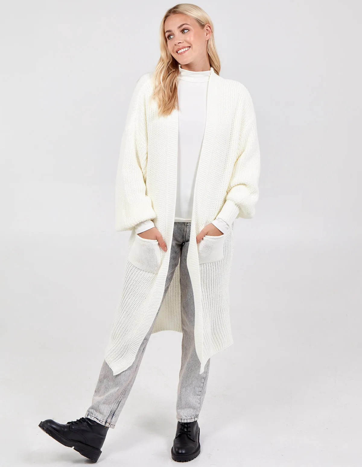 Longline Double Pocket Knitted Cardigan sold by Blue Vanilla product image thumbnail 3
