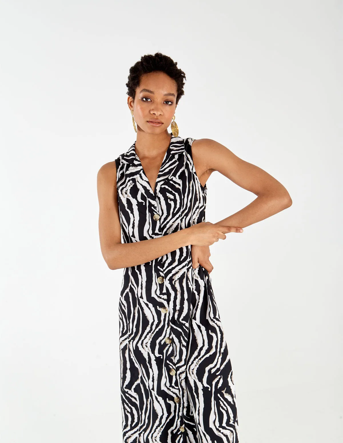 Zebra Shirt Dress sold by Blue Vanilla product image thumbnail 3