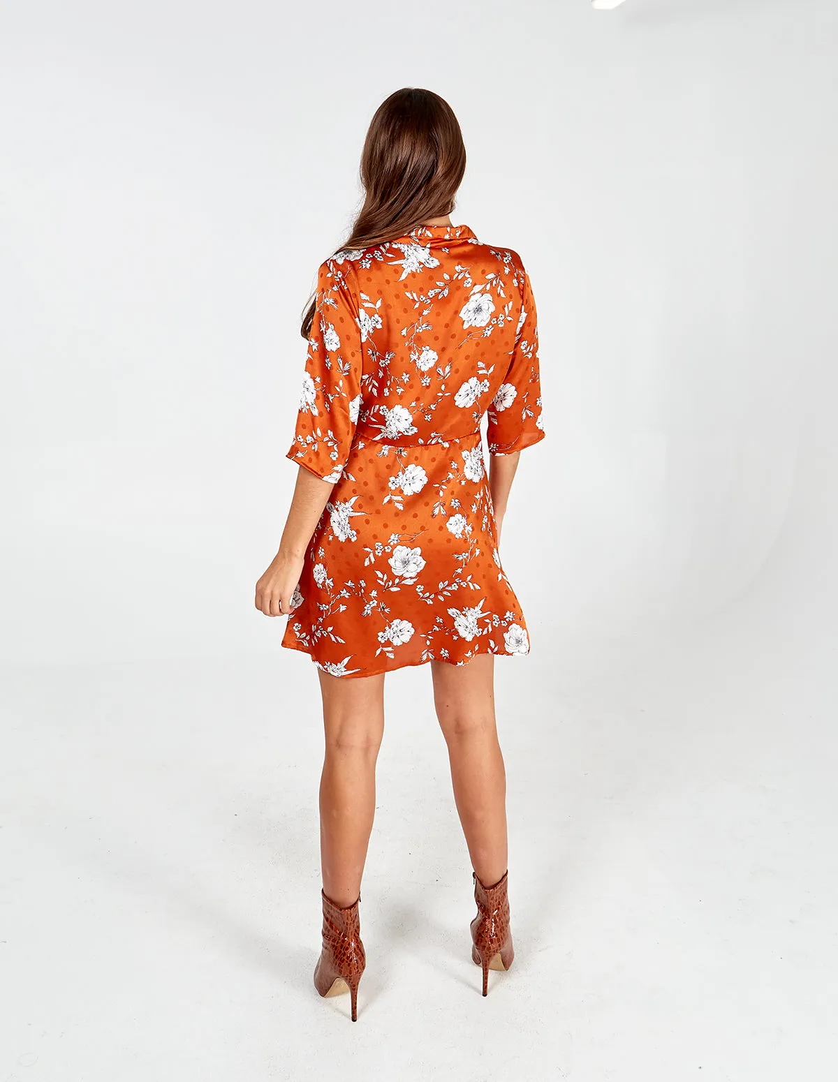 Floral Spot Collar Wrap Dress sold by Blue Vanilla product image thumbnail 4