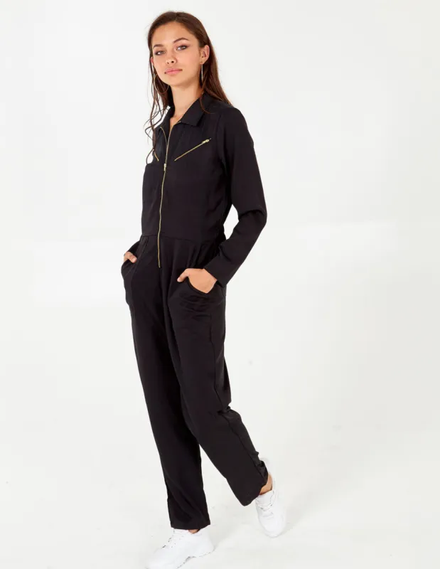 Black Zip Pocket Boilersuit sold by Blue Vanilla