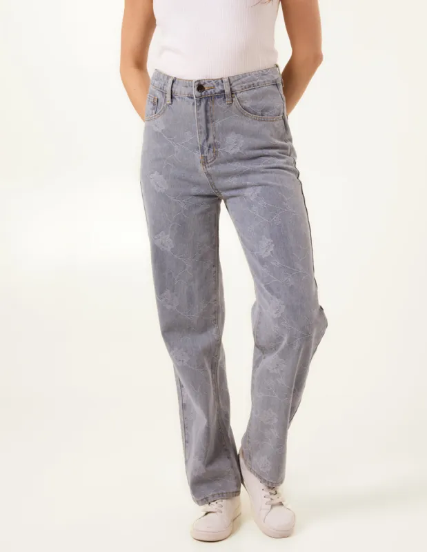 Flower Embroidered Jeans sold by Blue Vanilla