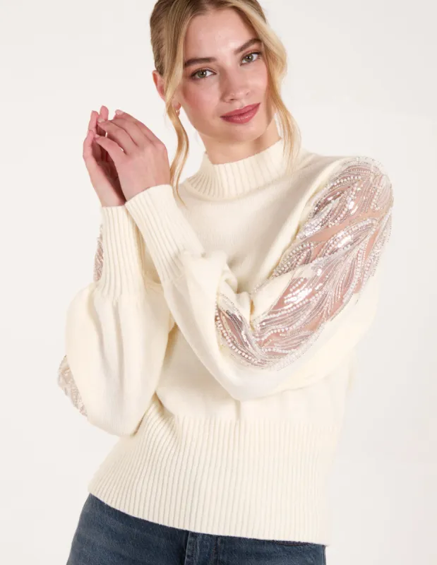 Embroidered Sleeve Knit Jumper sold by Blue Vanilla