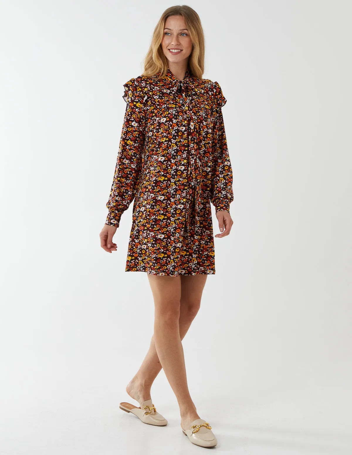 Tie Front Frill Shoulder Dress sold by Blue Vanilla product image thumbnail 2