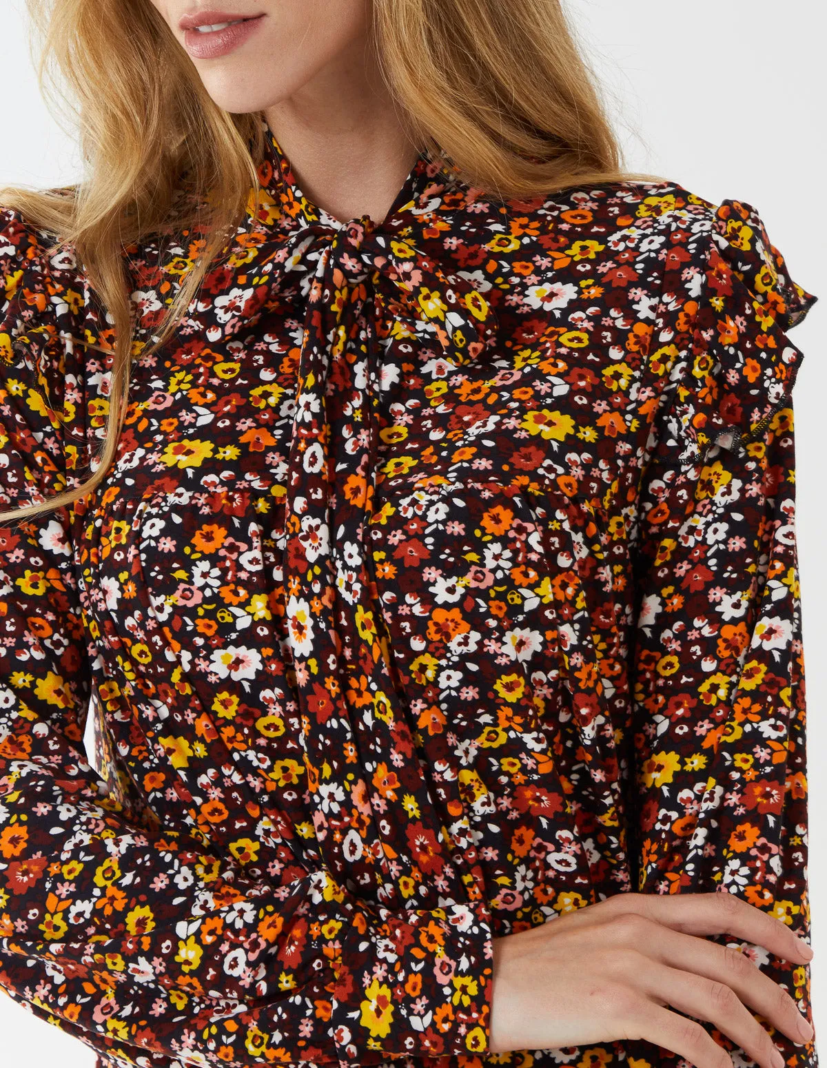 Tie Front Frill Shoulder Dress sold by Blue Vanilla product image thumbnail 4