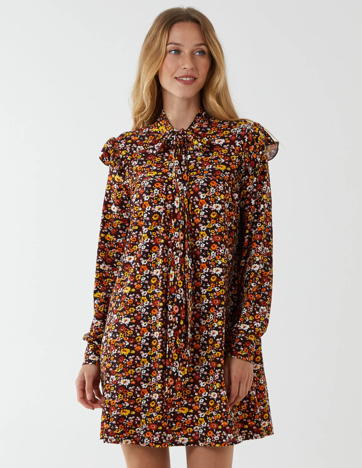 Tie Front Frill Shoulder Dress sold by Blue Vanilla product image thumbnail 3