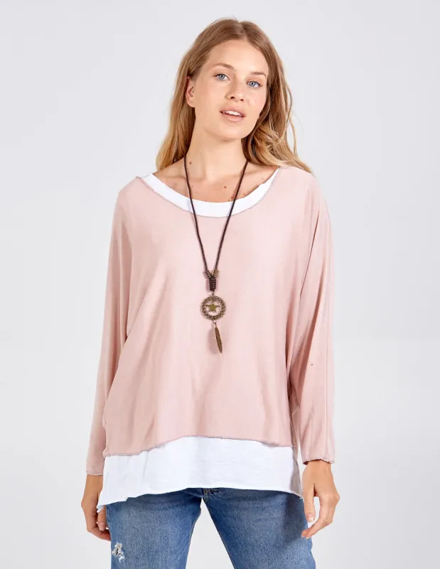 Pink Batwing Necklace Top sold by Blue Vanilla