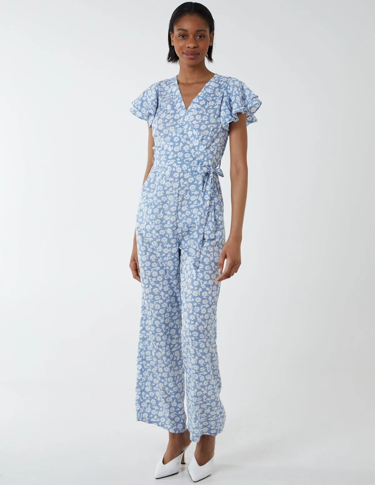Wrap Front Frill Sleeve Jumpsuit sold by Blue Vanilla product image thumbnail 4