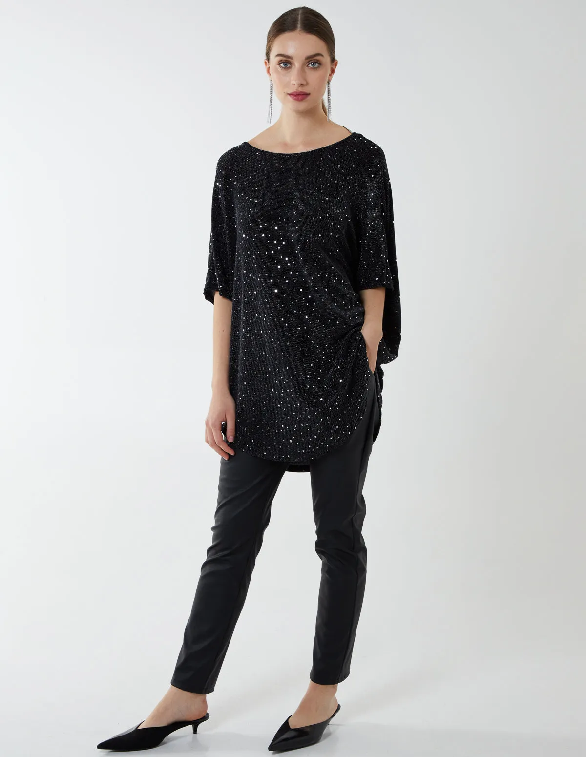 Back Chain Cowl Neck Oversized Top sold by Blue Vanilla product image thumbnail 4