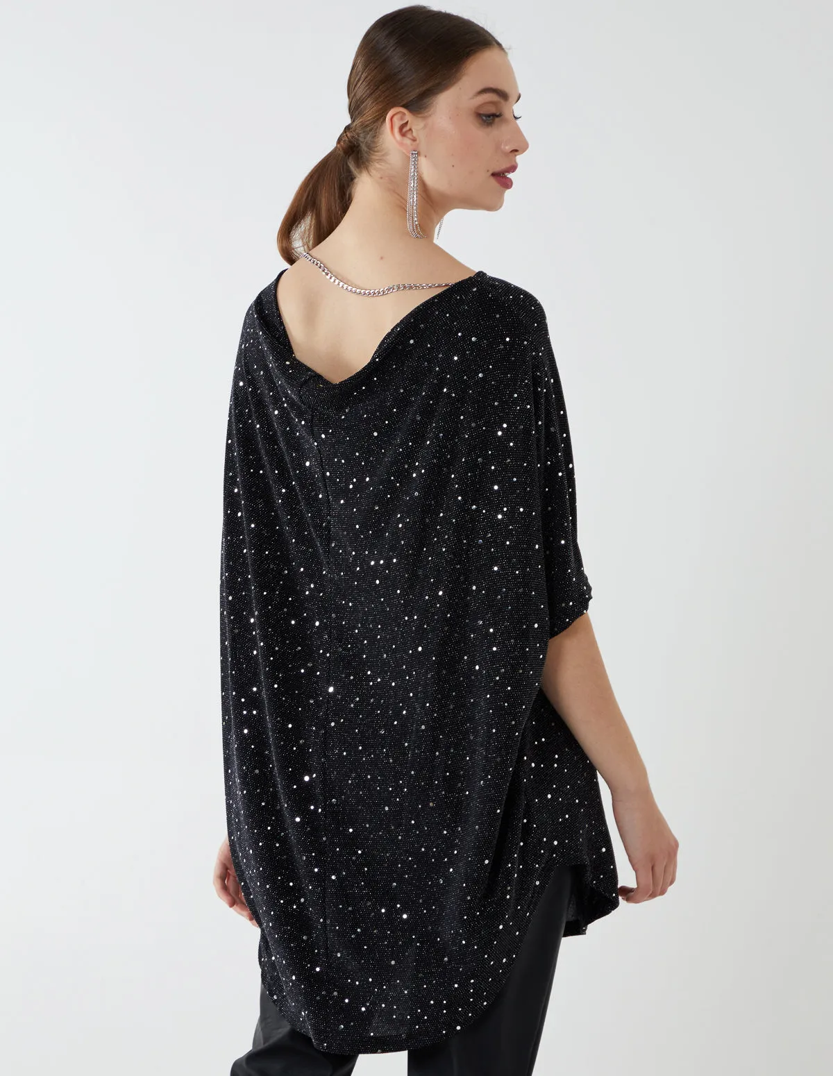 Back Chain Cowl Neck Oversized Top sold by Blue Vanilla product image thumbnail 5