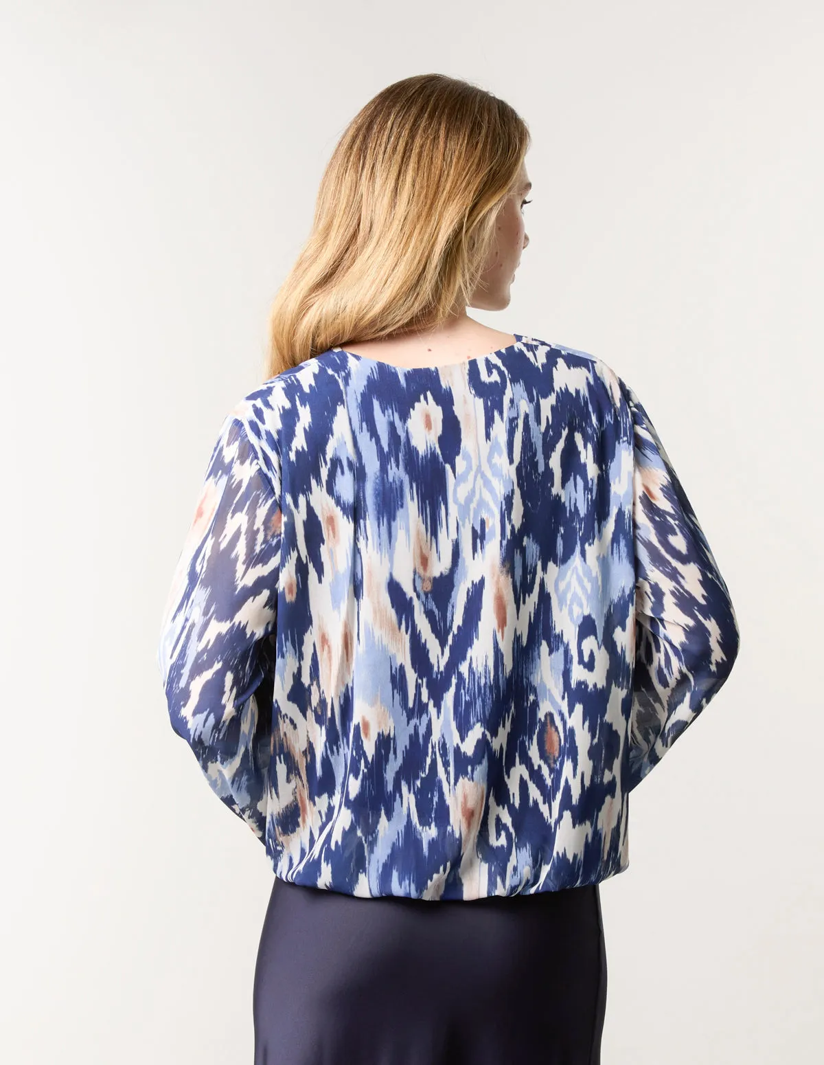 V Neck Water Colour Print Blouse sold by Blue Vanilla product image thumbnail 5