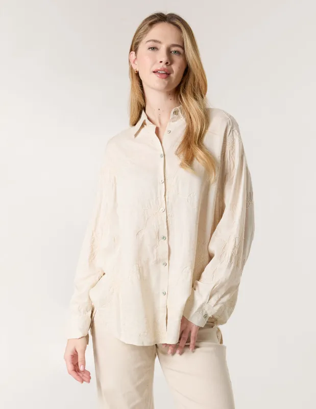 Embroidered Linen Shirt sold by Blue Vanilla