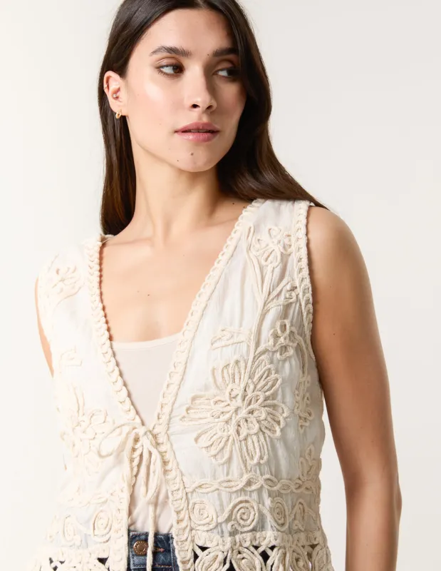 Crotchet Tie Front Vest sold by Blue Vanilla
