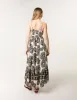 Abstract Strappy Button Front Maxi Dress sold by Blue Vanilla