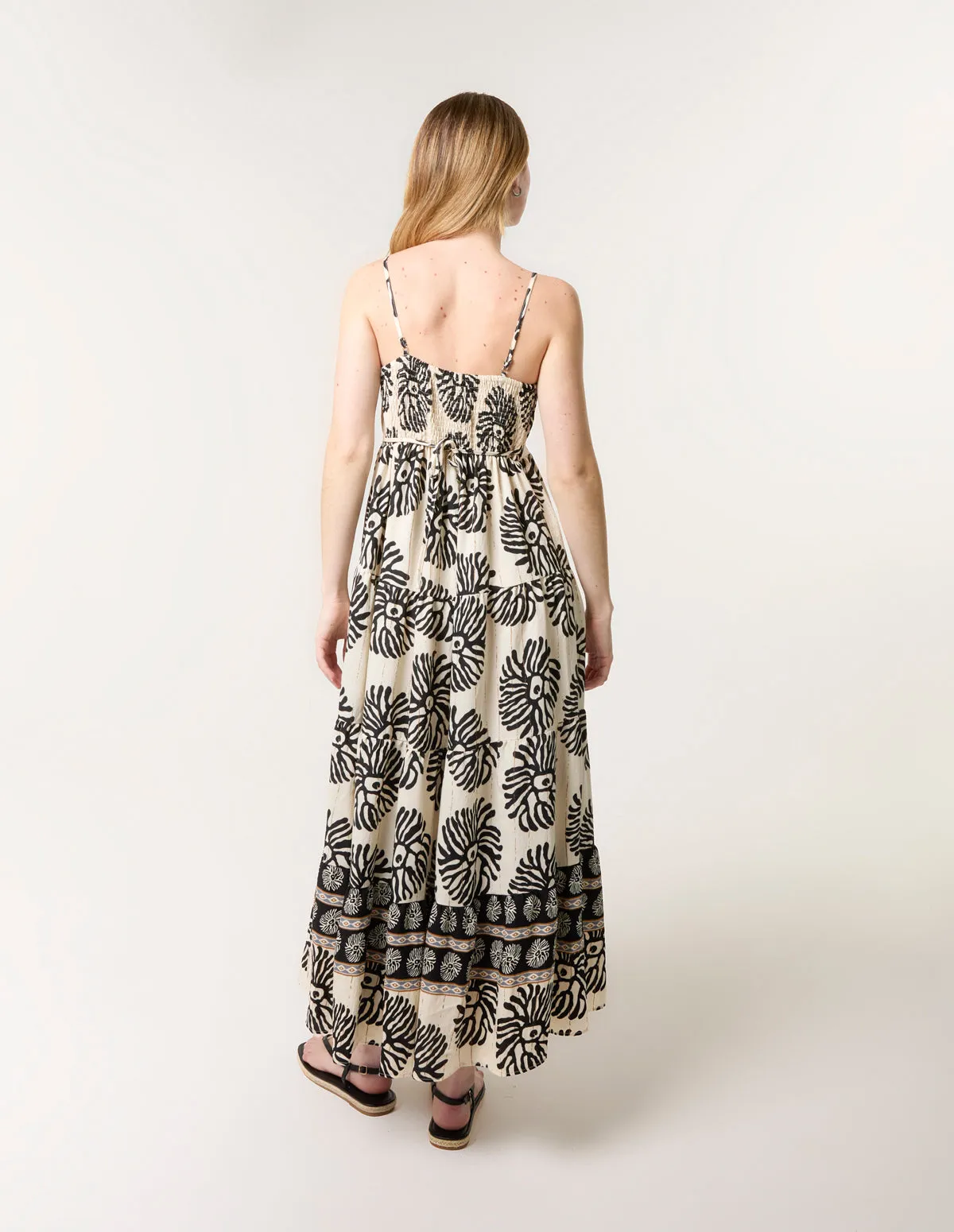 Abstract Strappy Button Front Maxi Dress sold by Blue Vanilla product image thumbnail 4