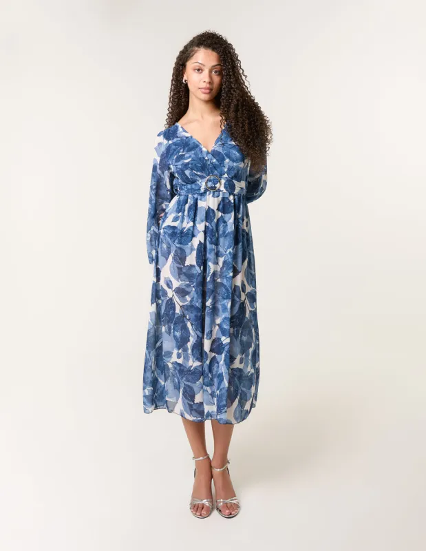 Ring Belt Print Dress sold by Blue Vanilla