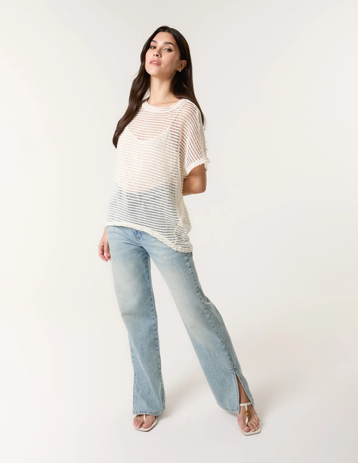 Crochet Batwing Oversized Top sold by Blue Vanilla product image thumbnail 4