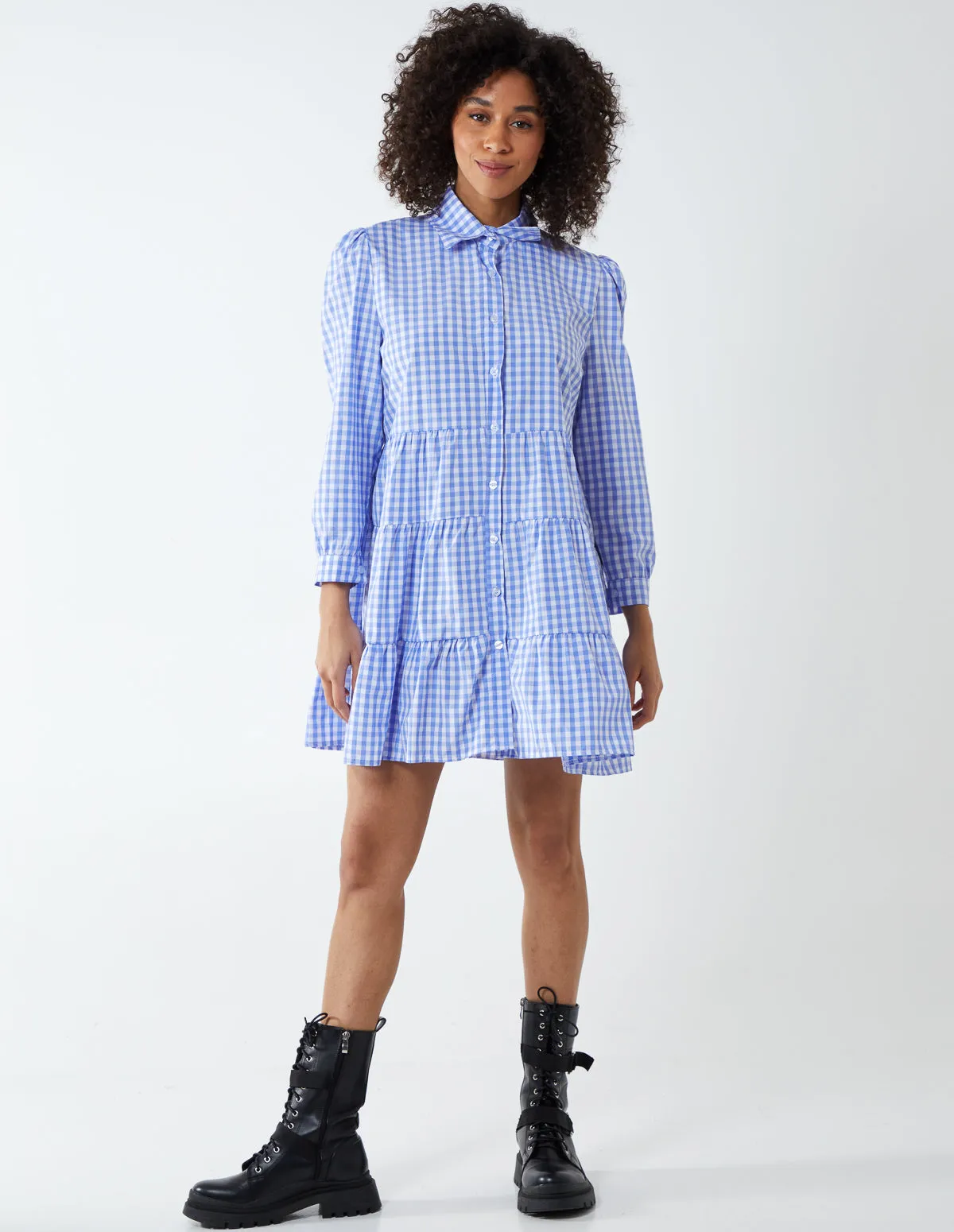 Gingham Tiered Dress sold by Blue Vanilla