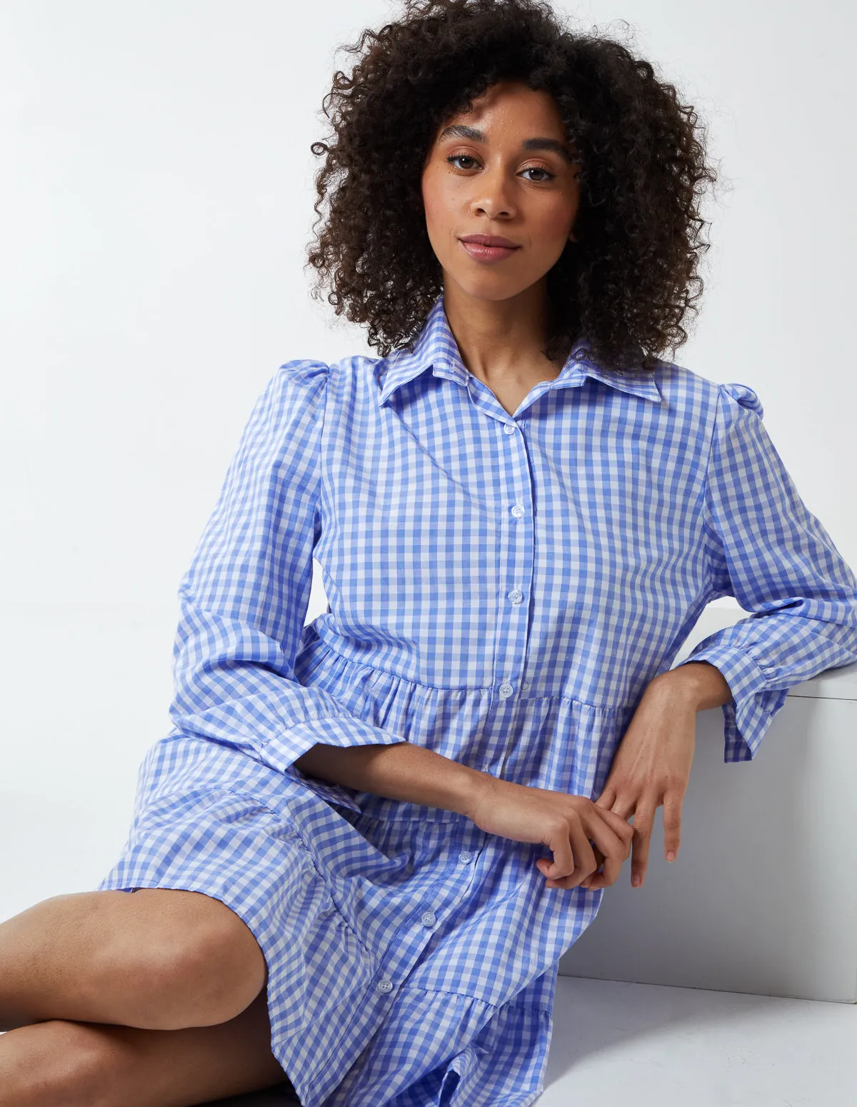Gingham Tiered Dress sold by Blue Vanilla product image thumbnail 3