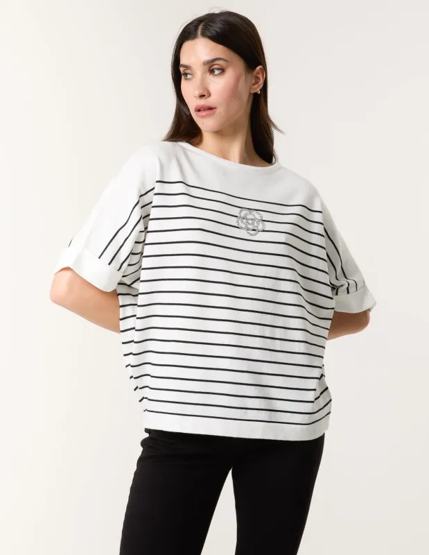 Top With Horizontal Stripe sold by Blue Vanilla