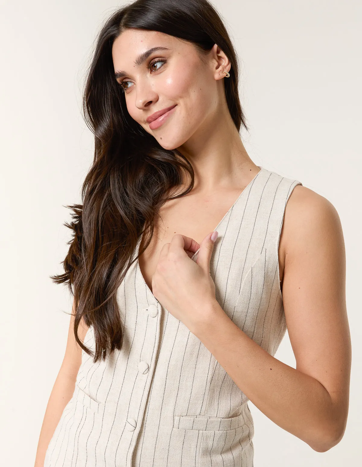 Pinstripe Waistcoat sold by Blue Vanilla product image thumbnail 2