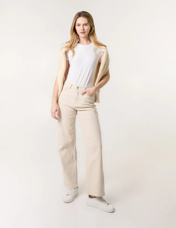 Stone Wide Leg Jeans made by Blue Vanilla