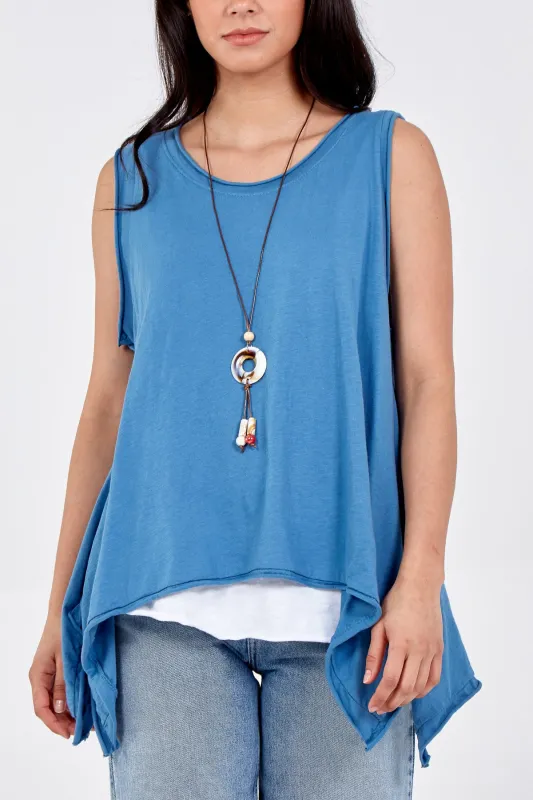 3in1 Asymmetrical Sleeveless Top sold by Blue Vanilla