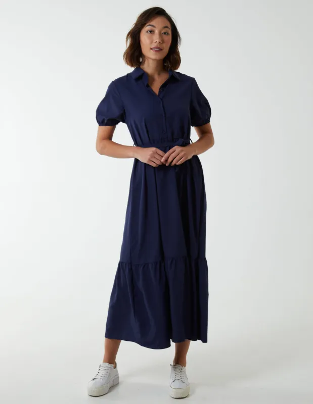 Belted Tiered Maxi Dress sold by Blue Vanilla