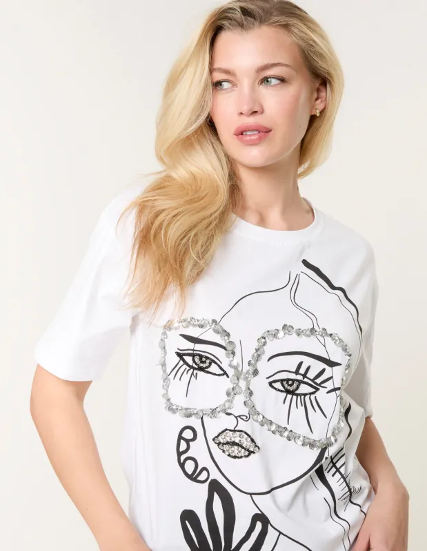 Abstract Girl Print T-Shirt made by Blue Vanilla