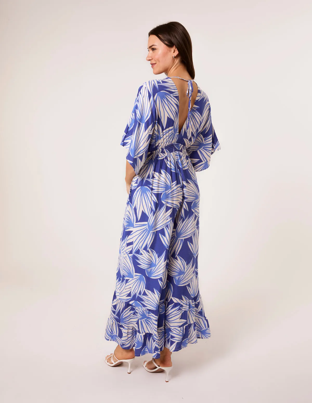 Printed Leaf Wide Leg Jumpsuit sold by Blue Vanilla product image thumbnail 4
