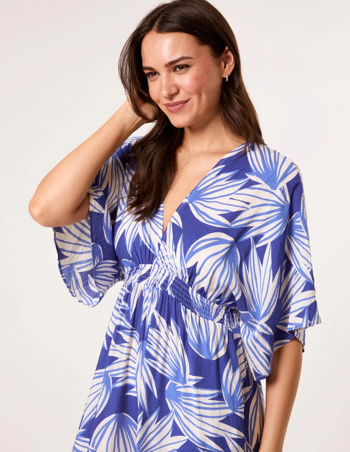 Printed Leaf Wide Leg Jumpsuit sold by Blue Vanilla product image thumbnail 2