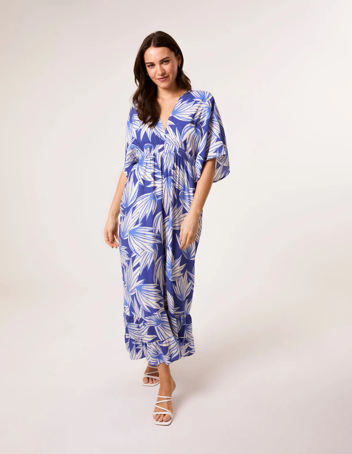 Printed Leaf Wide Leg Jumpsuit sold by Blue Vanilla product image thumbnail 3