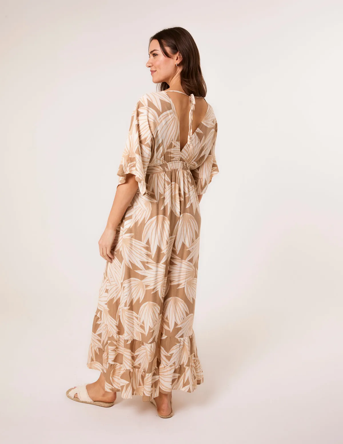 Printed Leaf Wide Leg Jumpsuit sold by Blue Vanilla product image thumbnail 4