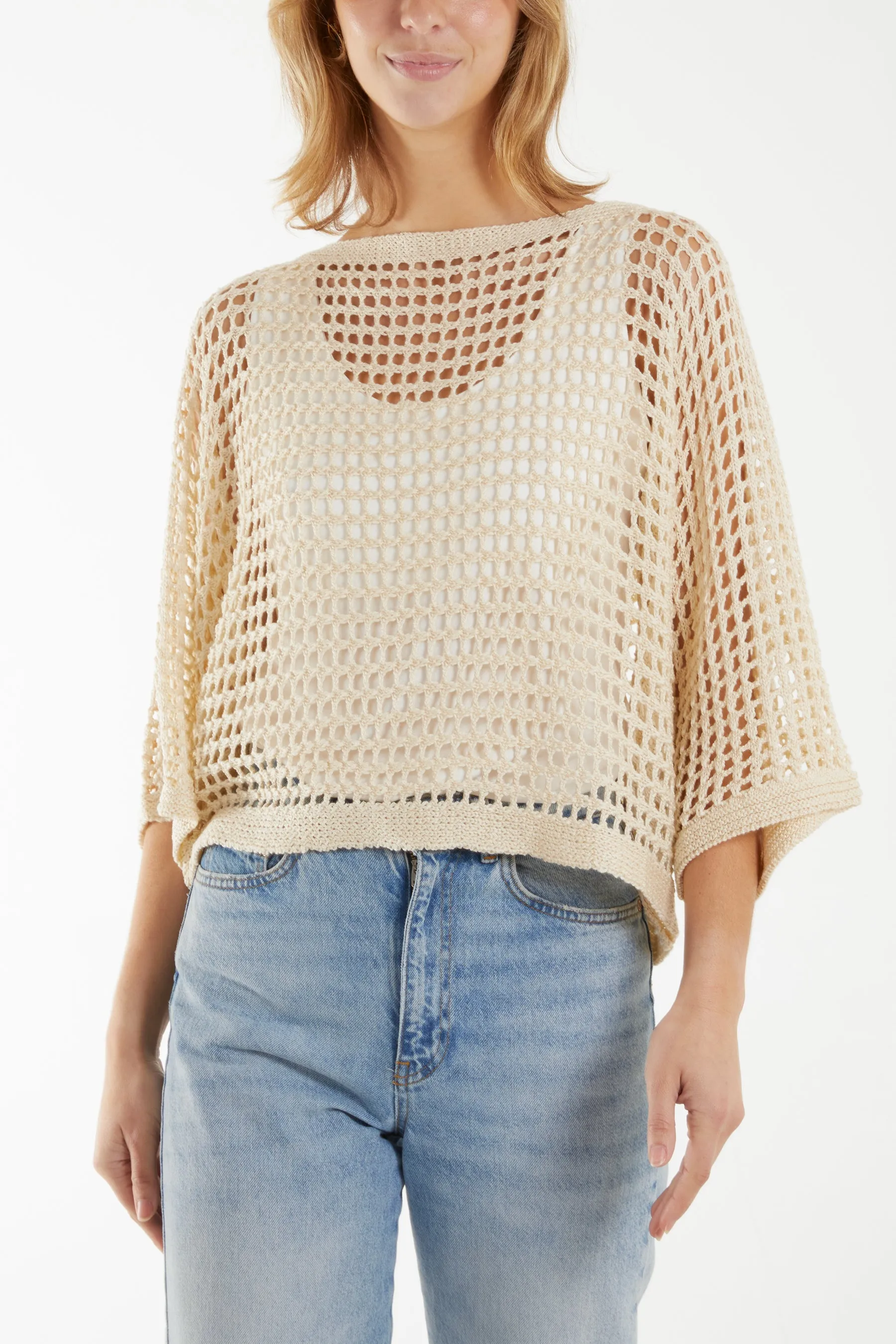 Round Neck Net Top sold by Blue Vanilla