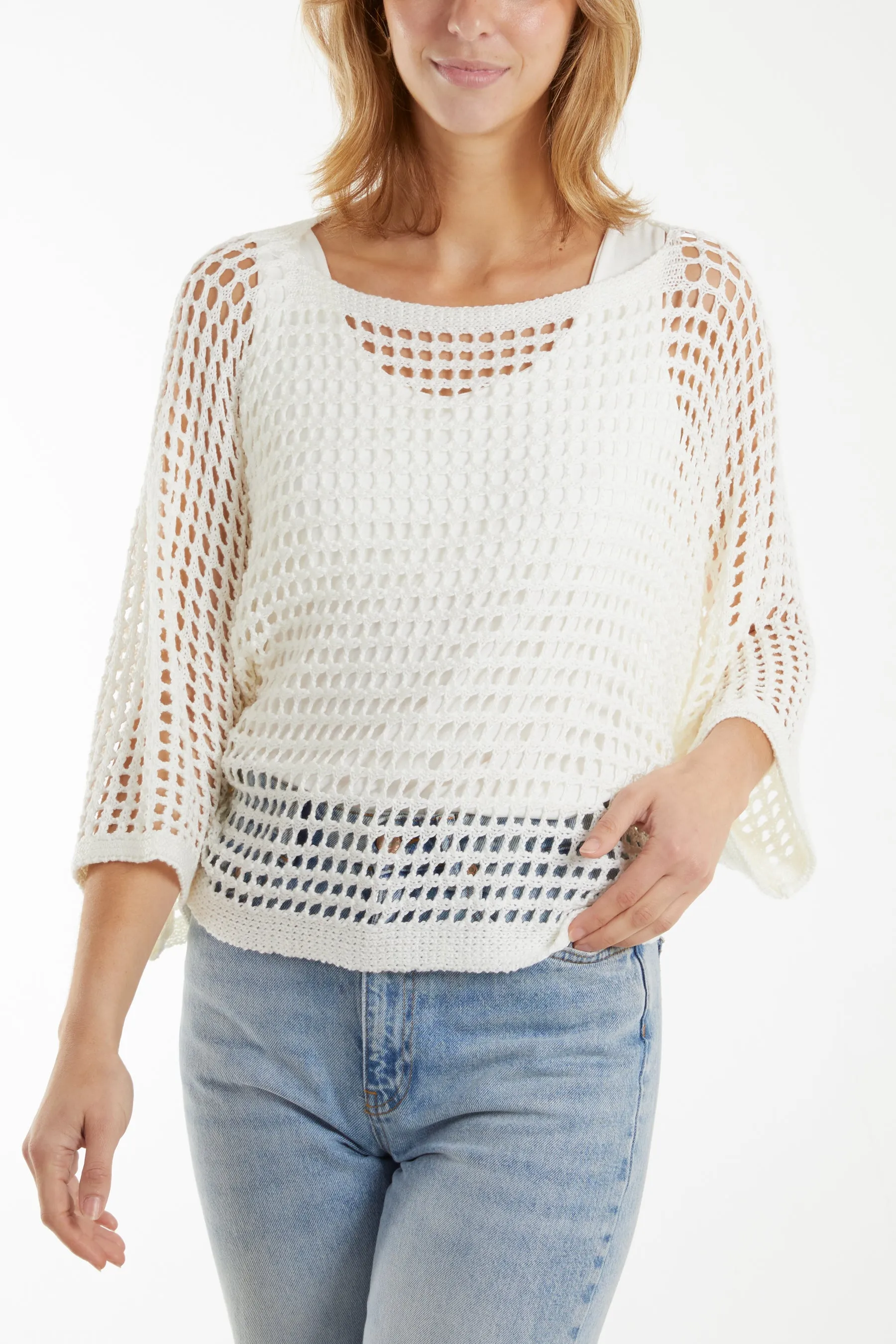 Round Neck Net Top sold by Blue Vanilla