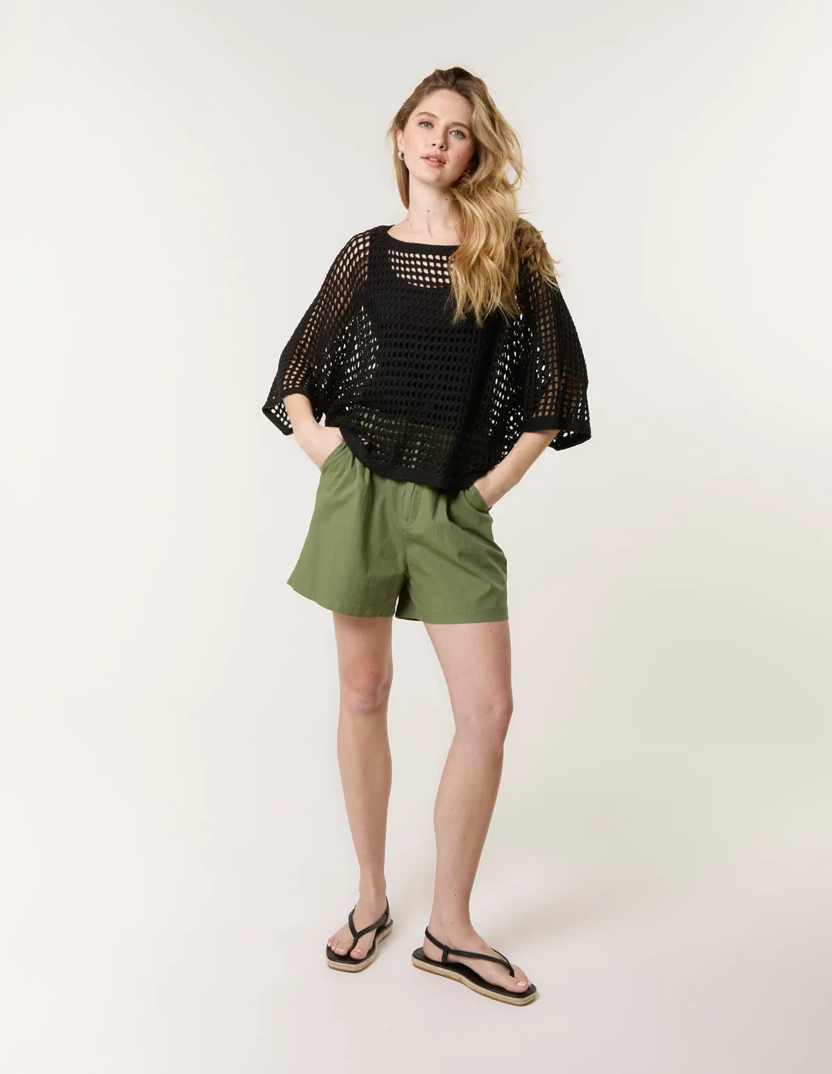 Round Neck Net Top sold by Blue Vanilla