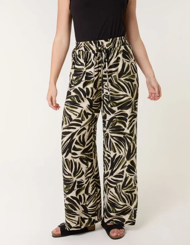 Palm Print Elastic Trousers sold by Blue Vanilla
