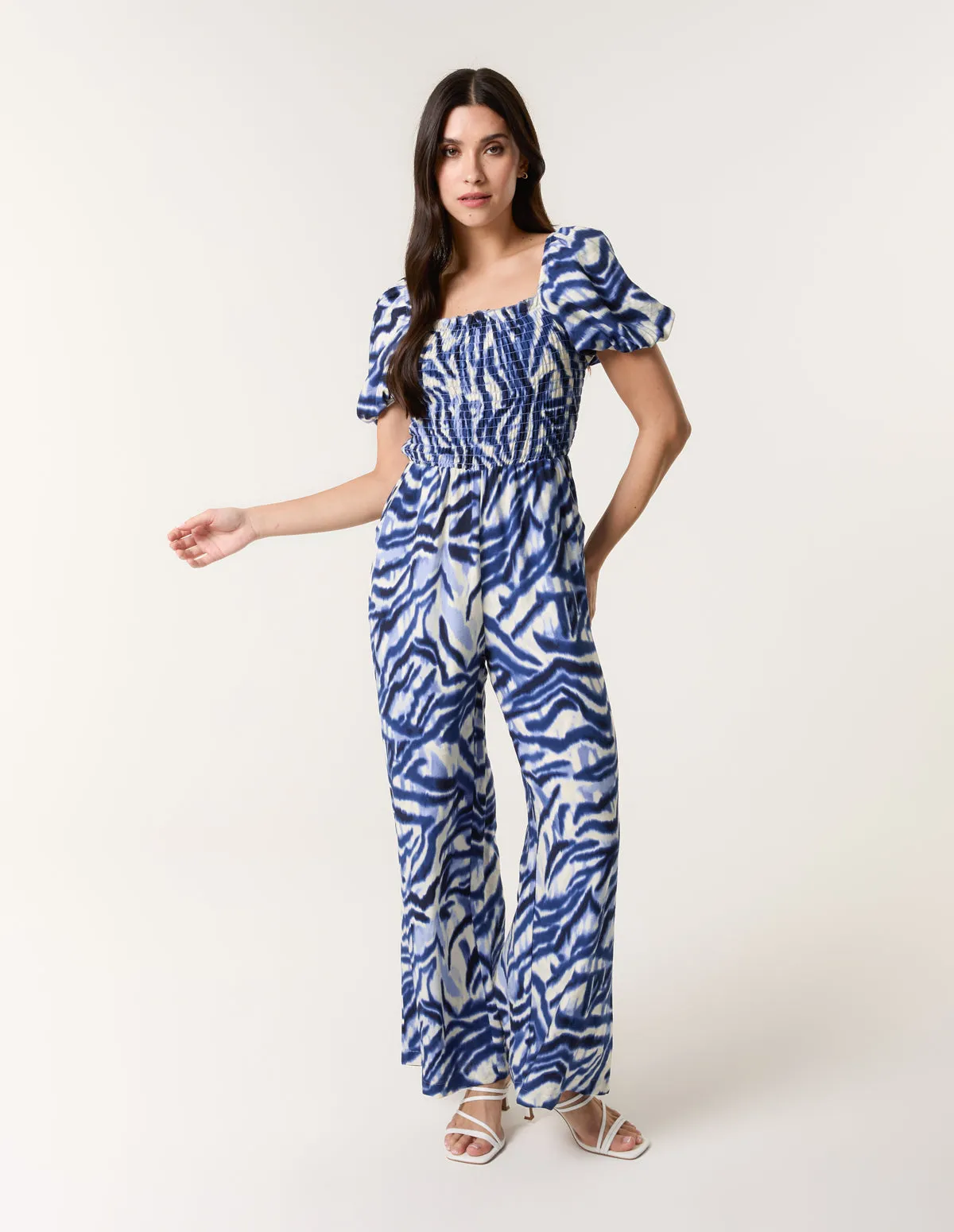 Printed Puff Sleeve Jumpsuit sold by Blue Vanilla product image thumbnail 2
