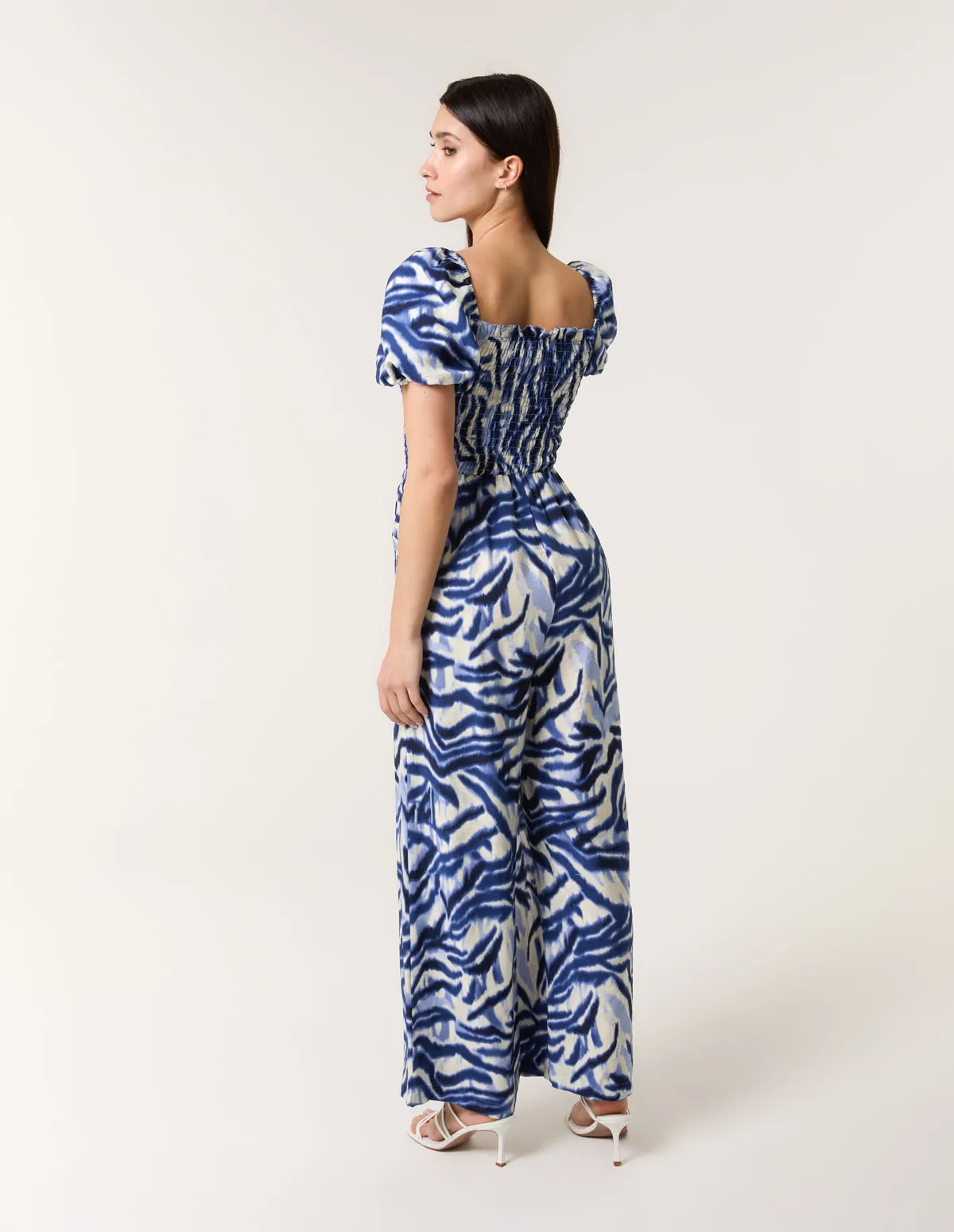 Printed Puff Sleeve Jumpsuit sold by Blue Vanilla product image thumbnail 4