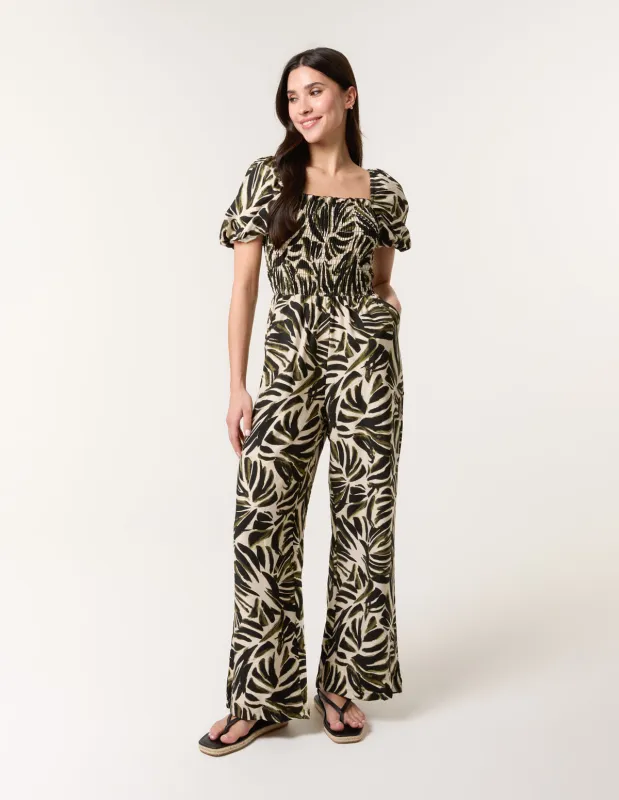 Palm Print Jumpsuit sold by Blue Vanilla