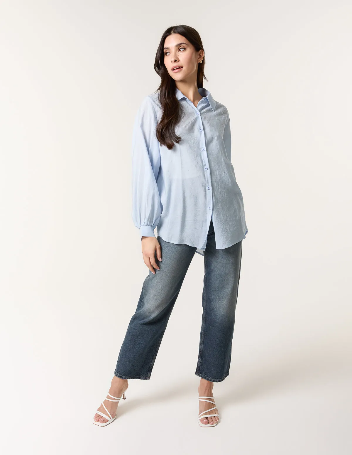 Diamante Detailed Classic Shirt sold by Blue Vanilla product image thumbnail 3