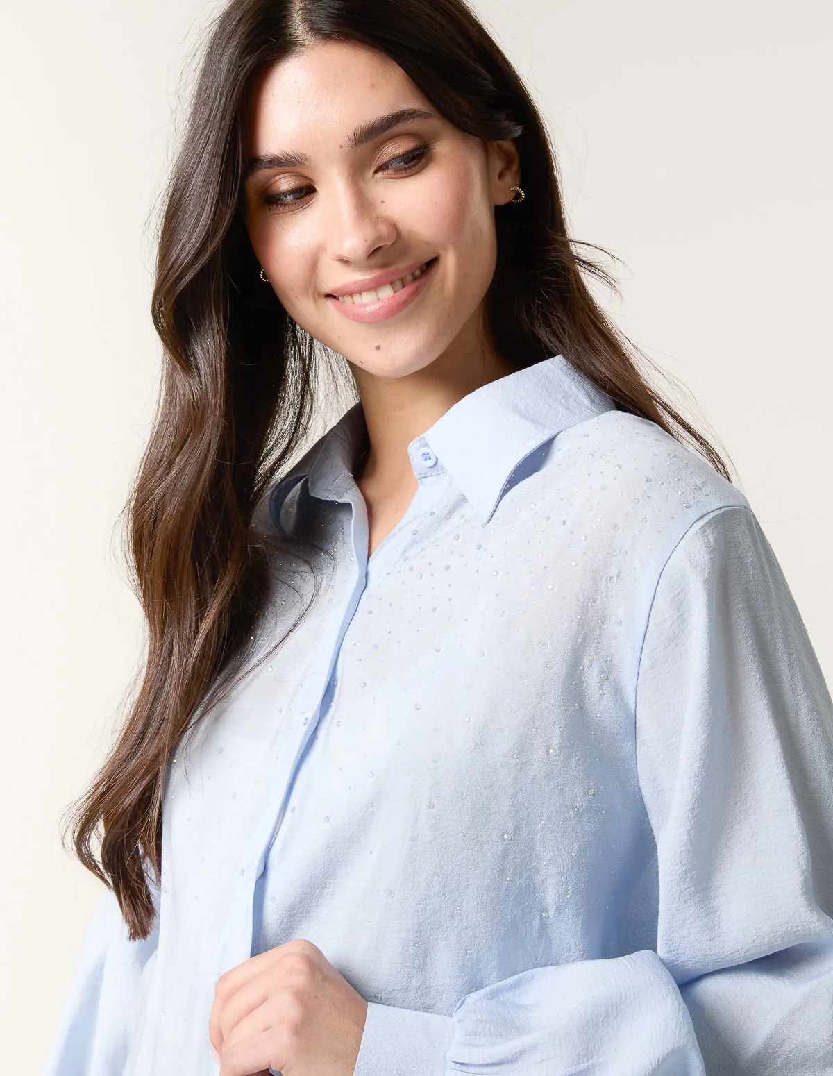 Diamante Detailed Classic Shirt sold by Blue Vanilla product image thumbnail 2