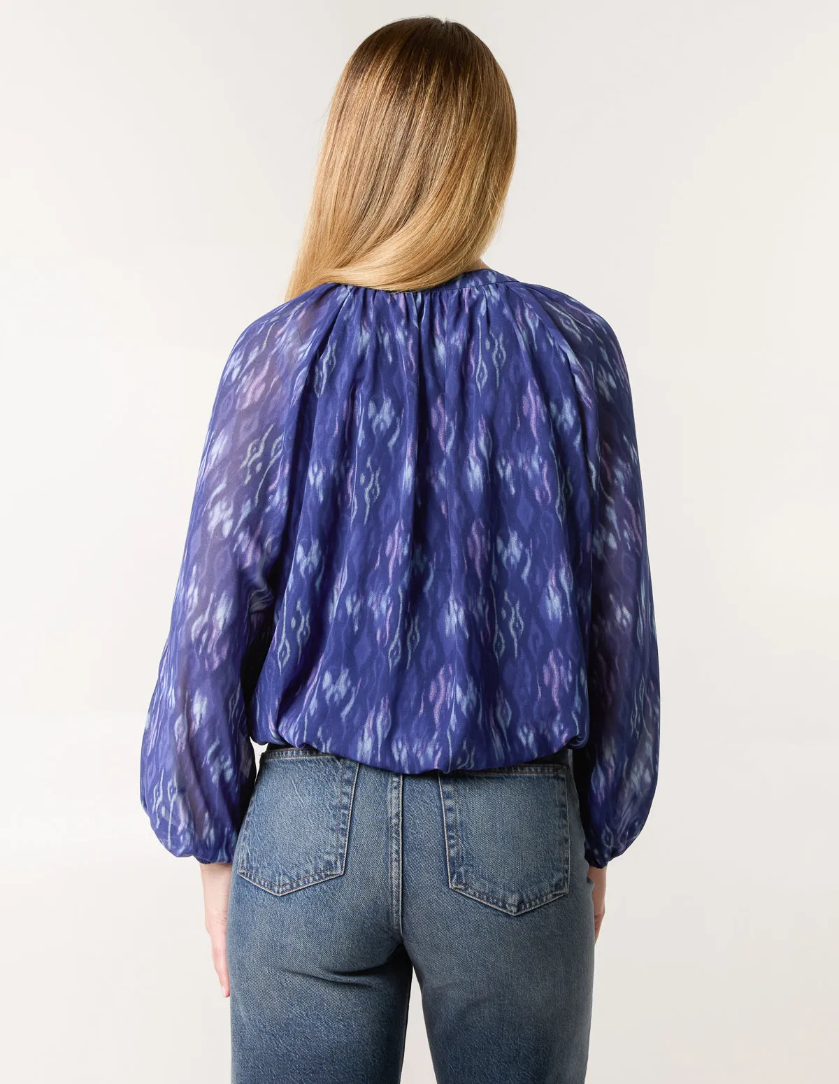 Half Zip Puffball Blouse sold by Blue Vanilla product image thumbnail 4
