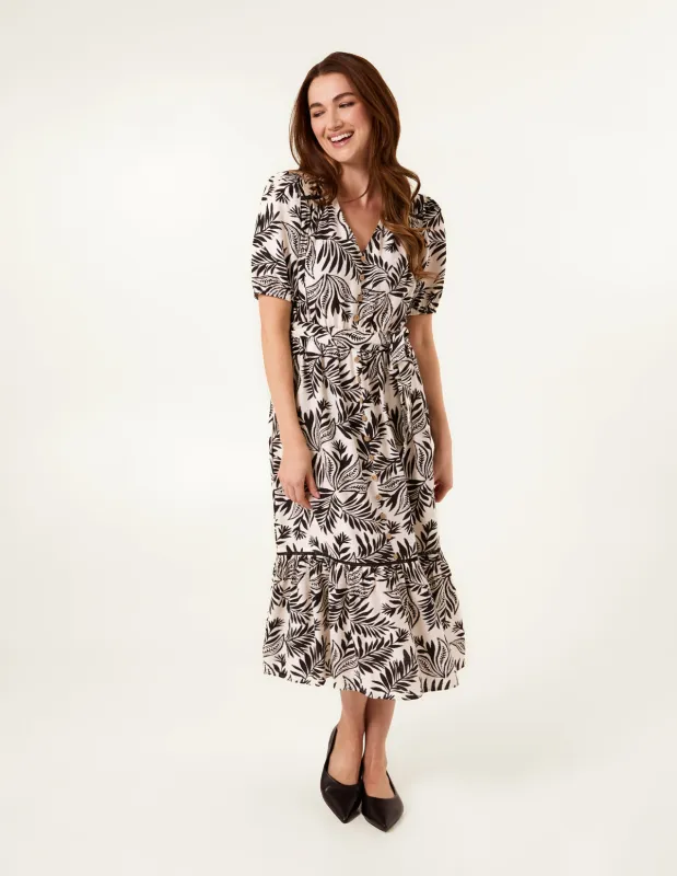 Coconut Button Front Midi Shirt Dress sold by Blue Vanilla
