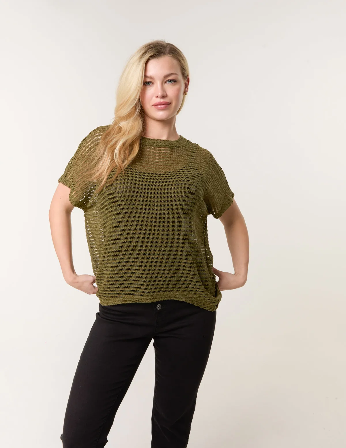 Crochet Batwing Oversized Top sold by Blue Vanilla product image thumbnail 3