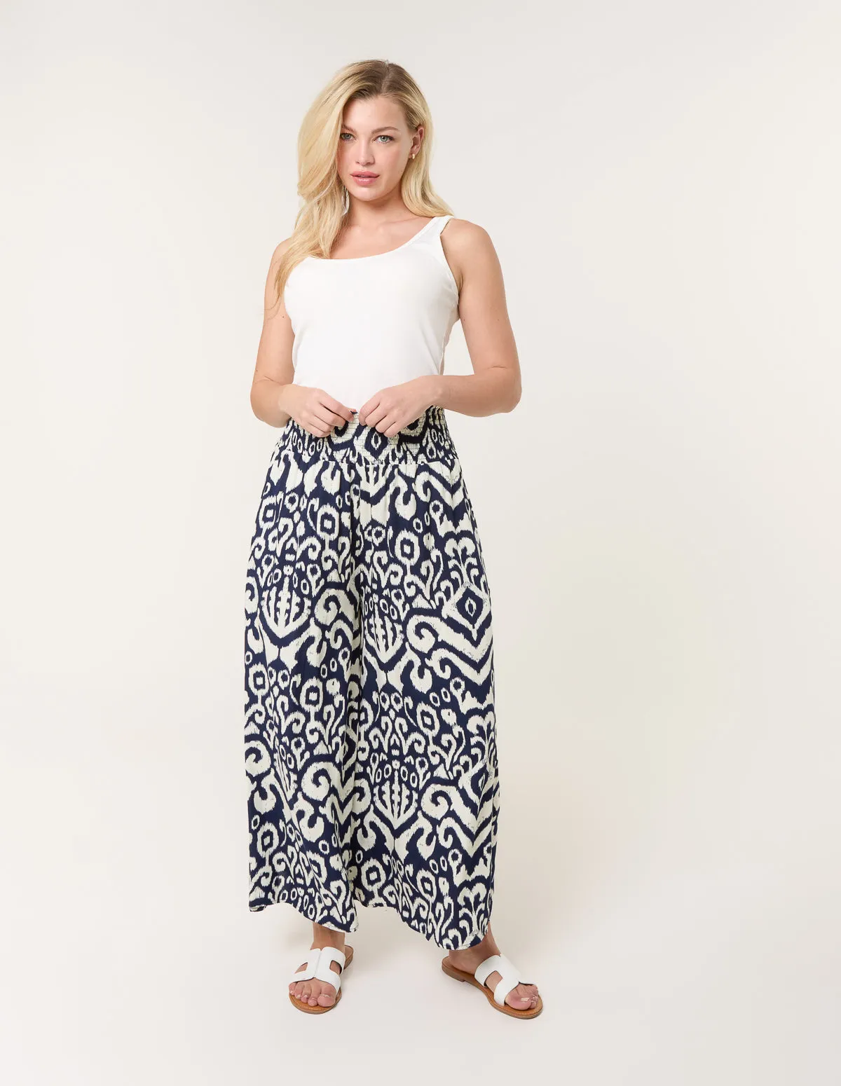 Shirred Waist Wide Leg Trouser sold by Blue Vanilla product image thumbnail 2