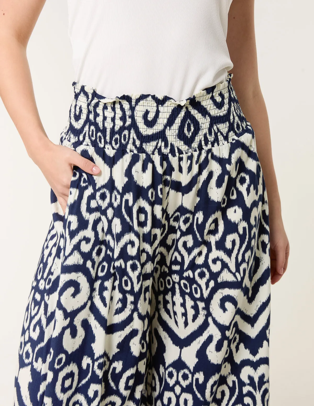Shirred Waist Wide Leg Trouser sold by Blue Vanilla product image thumbnail 3